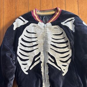 Men's Black Skeleton Bomber Jacket
